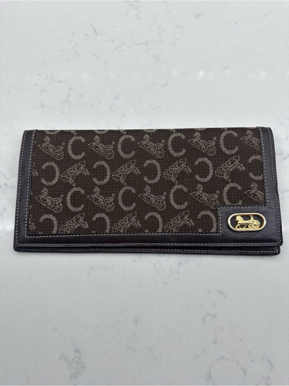 Vintage CELINE long wallet in canvas